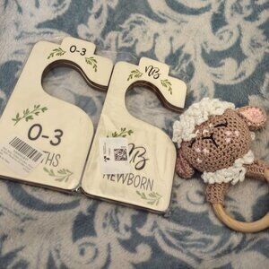 Baby's Clothes Closet Organizers and Adorable Lamb Rattle and Teether